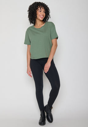 Grün:  Lässiges T-Shirt aus Bio-Baumwoll Mix für Damen [11288]