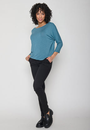 Steelblue: Gemütliches Longsleeve aus Viskose (LENZING™ ECOVERO™) Mix für Damen [11298]