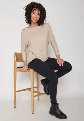 Latte: Gemütliches Longsleeve aus Viskose (LENZING™ ECOVERO™) Mix für Damen [11305]