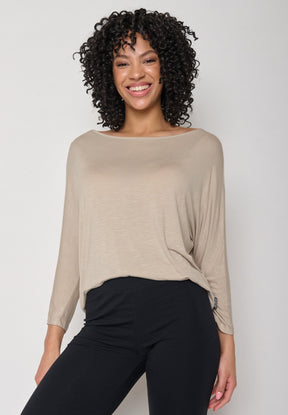 Latte: Gemütliches Longsleeve aus Viskose (LENZING™ ECOVERO™) Mix für Damen [11307]