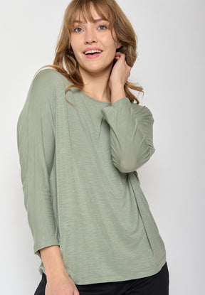 Pale Green: Gemütliches Longsleeve aus Viskose (LENZING™ ECOVERO™) Mix für Damen [11311]