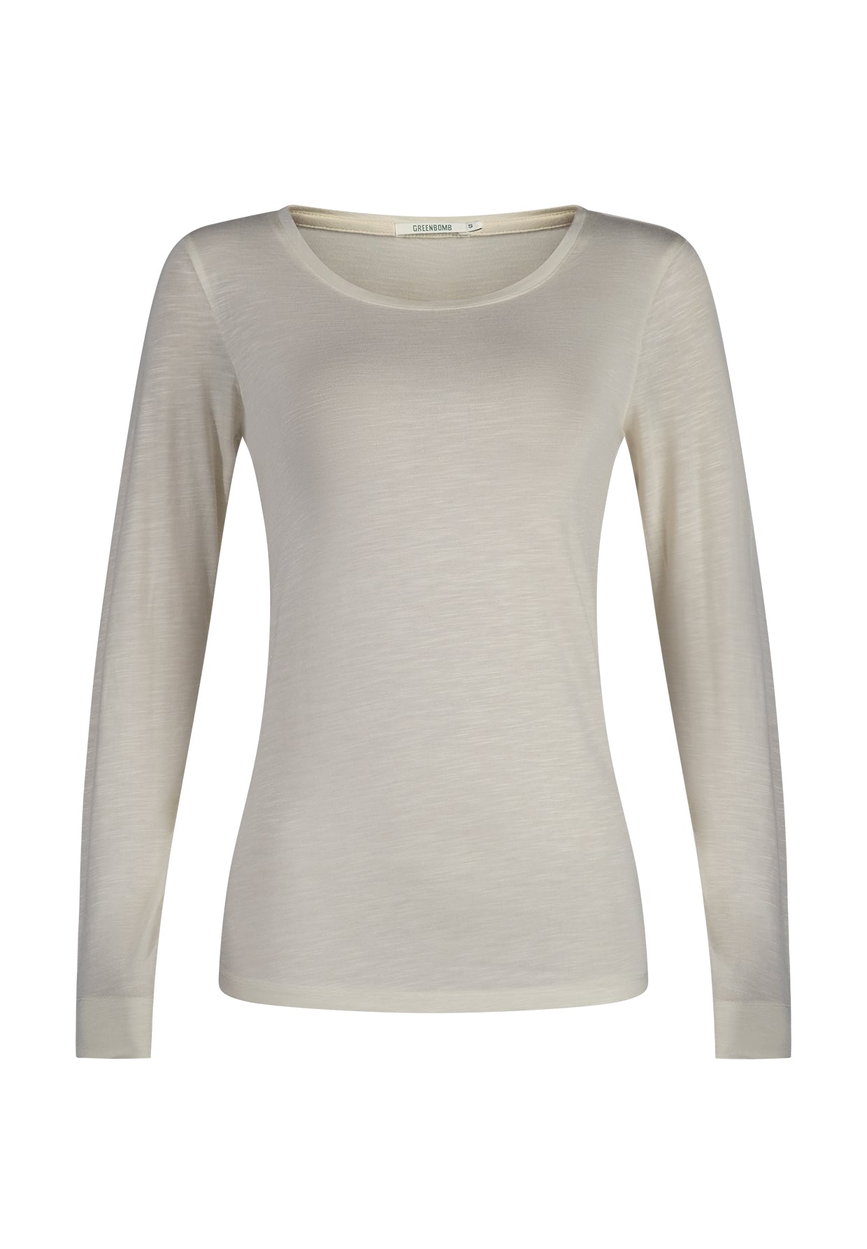 Creme White: Lässiges Longsleeve aus Viskose (LENZING™ ECOVERO™) Mix für Damen [11329]