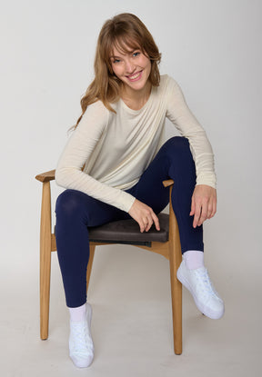 Weiß:  Lässiges Longsleeve aus Viskose (LENZING™ ECOVERO™) Mix für Damen [11330]