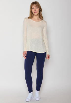 Weiß:  Lässiges Longsleeve aus Viskose (LENZING™ ECOVERO™) Mix für Damen [11331]
