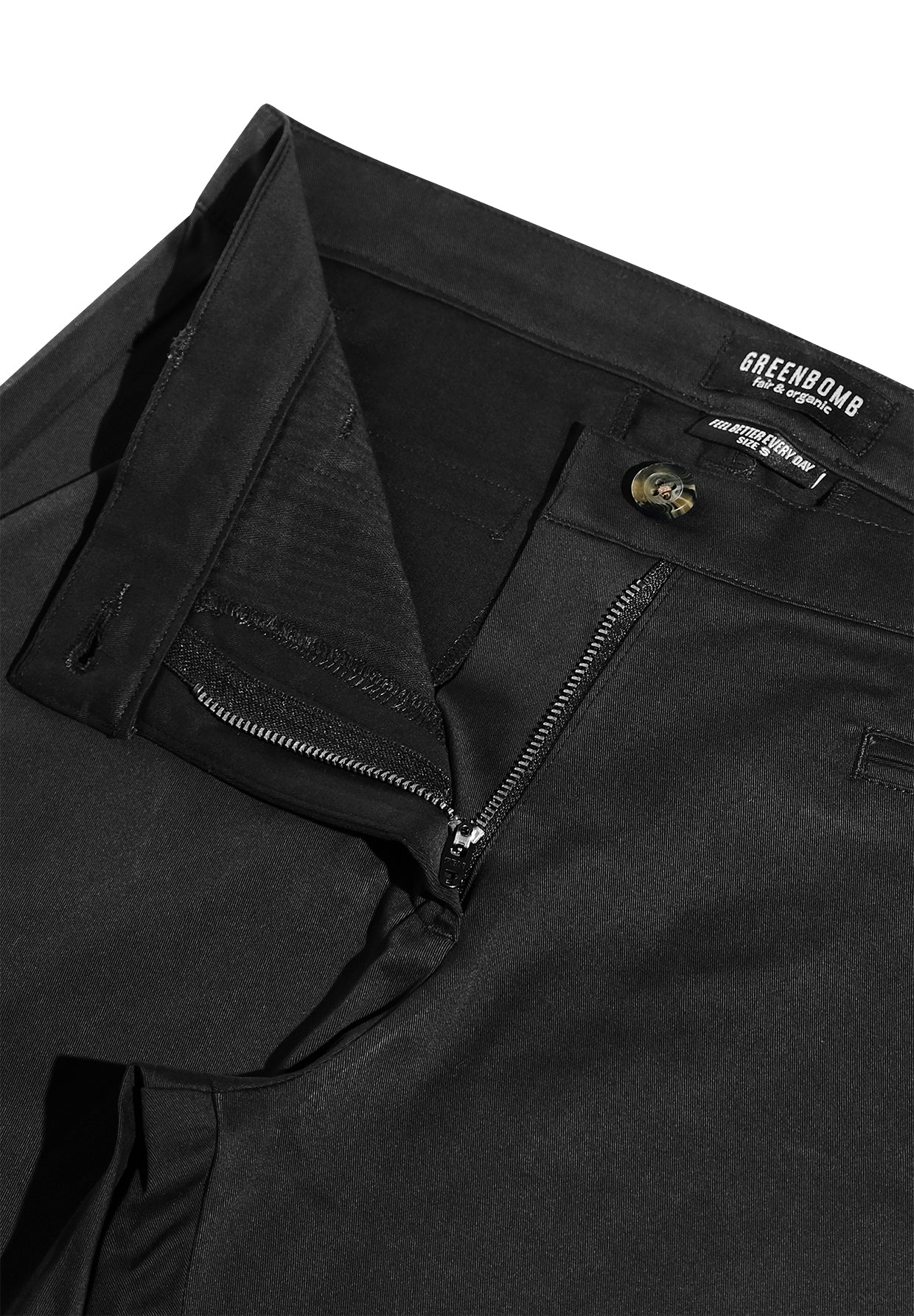 Schwarz:  Gemütliche Chino aus Bio-Baumwoll Mix für Damen [11425]