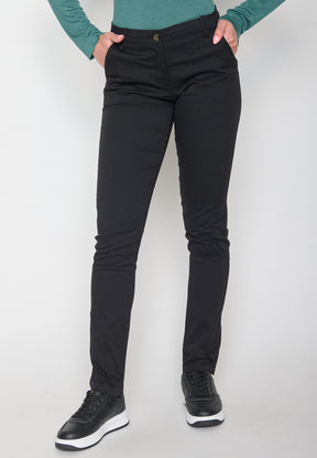 Schwarz:  Gemütliche Chino aus Bio-Baumwoll Mix für Damen [11429]