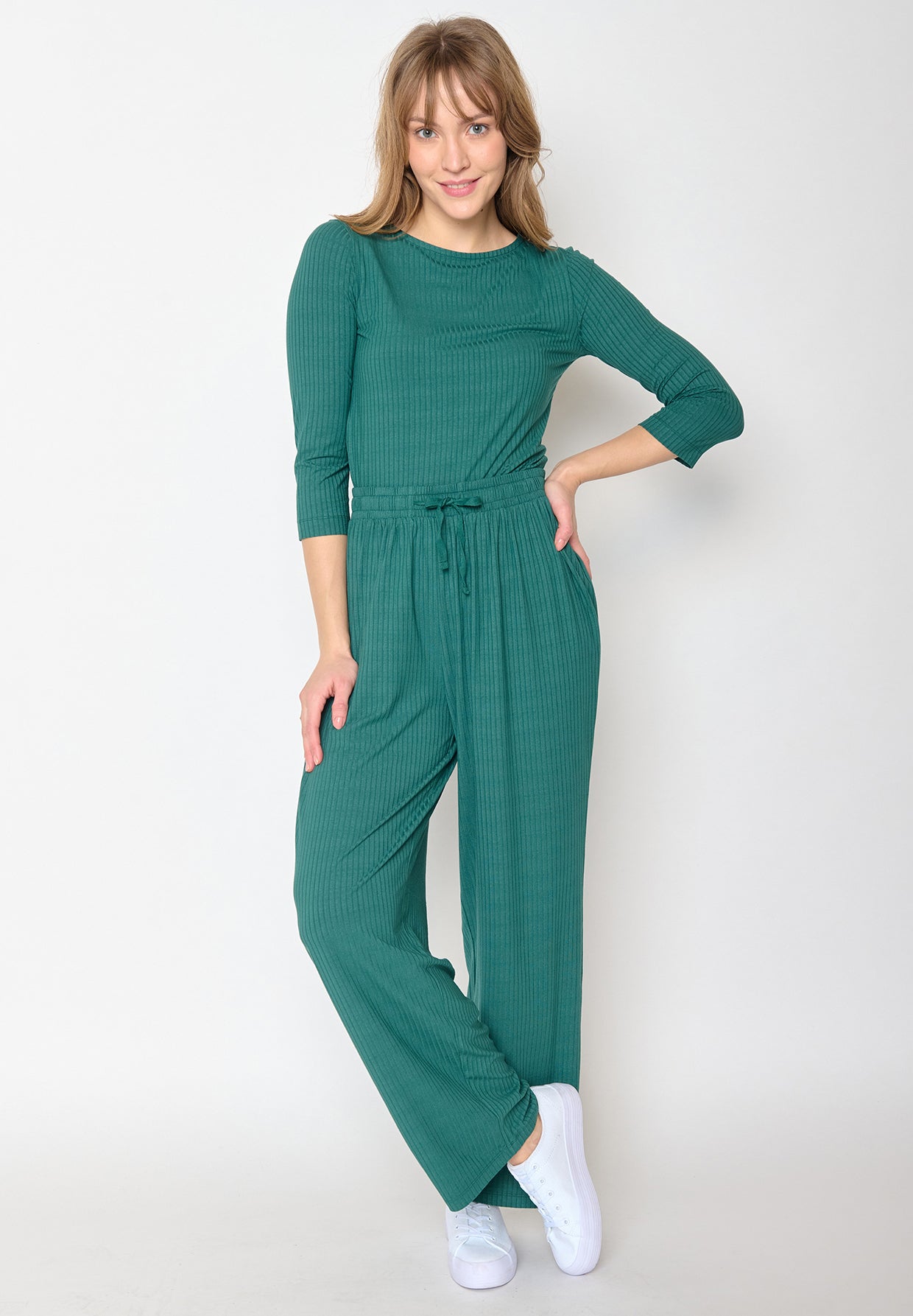 Jungle Green: Sportliches Longsleeve aus LENZING™ TENCEL™ Mix für Damen [11448]