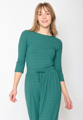 Jungle Green: Sportliches Longsleeve aus LENZING™ TENCEL™ Mix für Damen [11449]