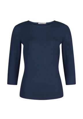 Navy: Sportliches Longsleeve aus LENZING™ TENCEL™ Mix für Damen [11452]