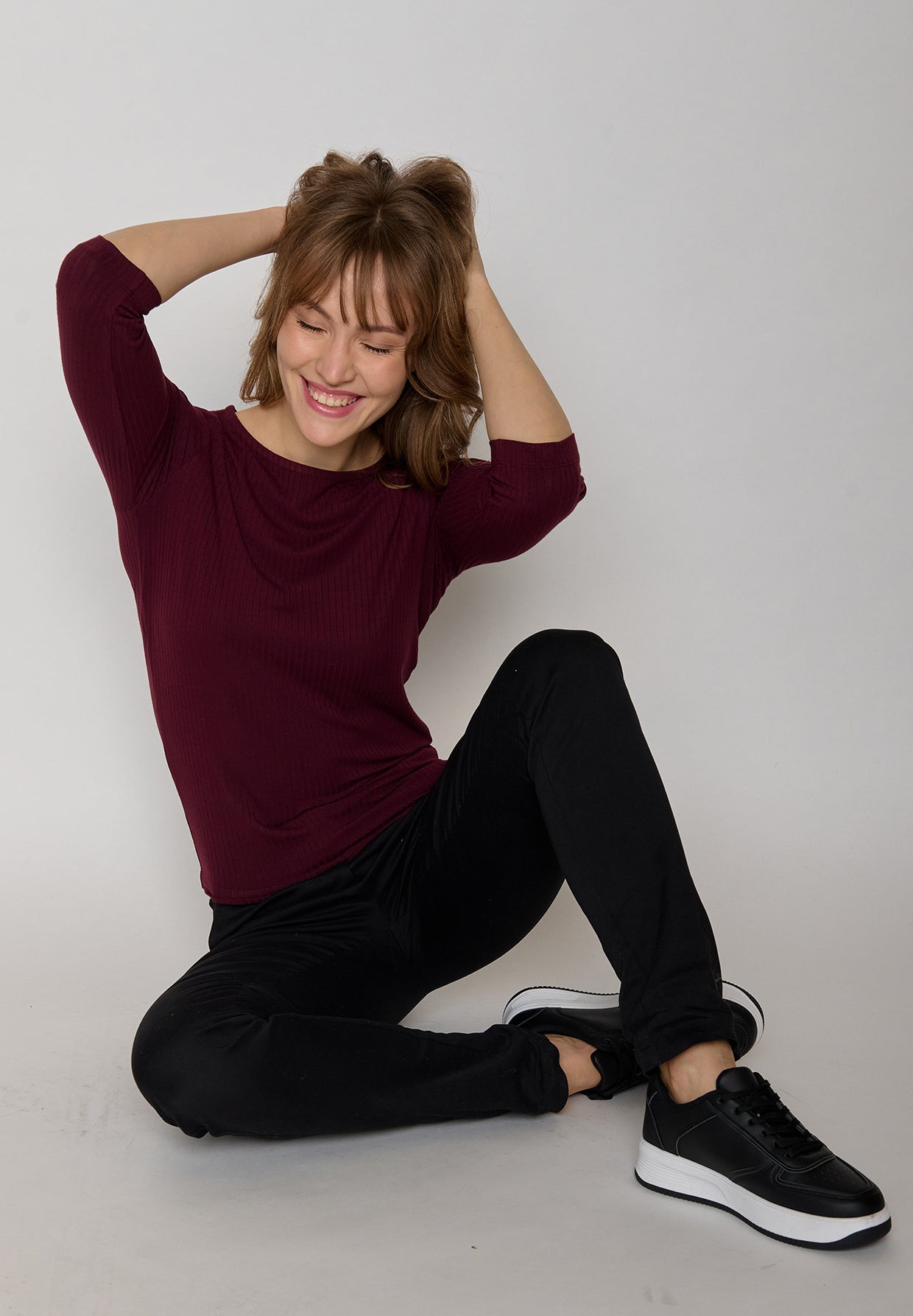 Velvet Rain: Sportliches Longsleeve aus LENZING™ TENCEL™ Mix für Damen [11458]