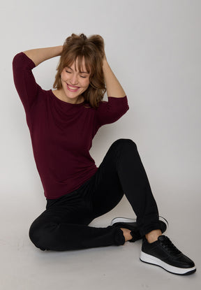 Velvet Rain: Sportliches Longsleeve aus LENZING™ TENCEL™ Mix für Damen [11458]