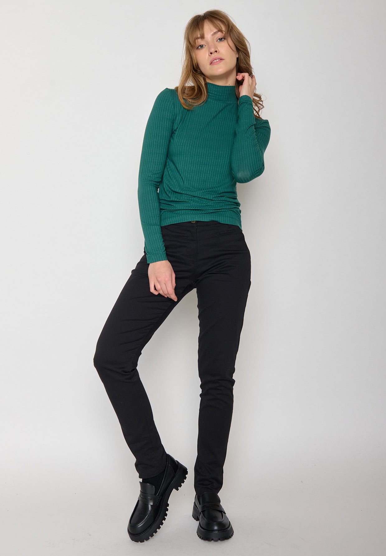 Jungle Green: Lässiges Longsleeve aus LENZING™ TENCEL™ Mix für Damen [11463]