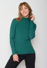 Jungle Green: Lässiges Longsleeve aus LENZING™ TENCEL™ Mix für Damen [11466]