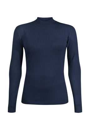 Navy: Lässiges Longsleeve aus LENZING™ TENCEL™ Mix für Damen [11467]