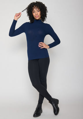 Navy: Lässiges Longsleeve aus LENZING™ TENCEL™ Mix für Damen [11469]