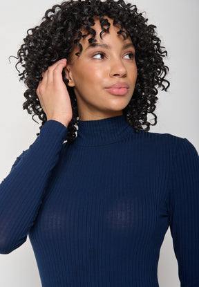 Navy: Lässiges Longsleeve aus LENZING™ TENCEL™ Mix für Damen [11471]