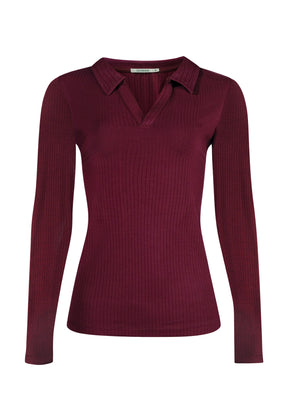 Rot:  Elegantes Longsleeve aus LENZING™ Tencel für Damen [11485]