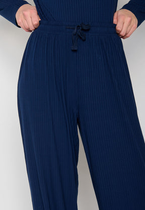 Navy: Lässige Hose aus LENZING™ ECOVERO™ für Damen [11495]