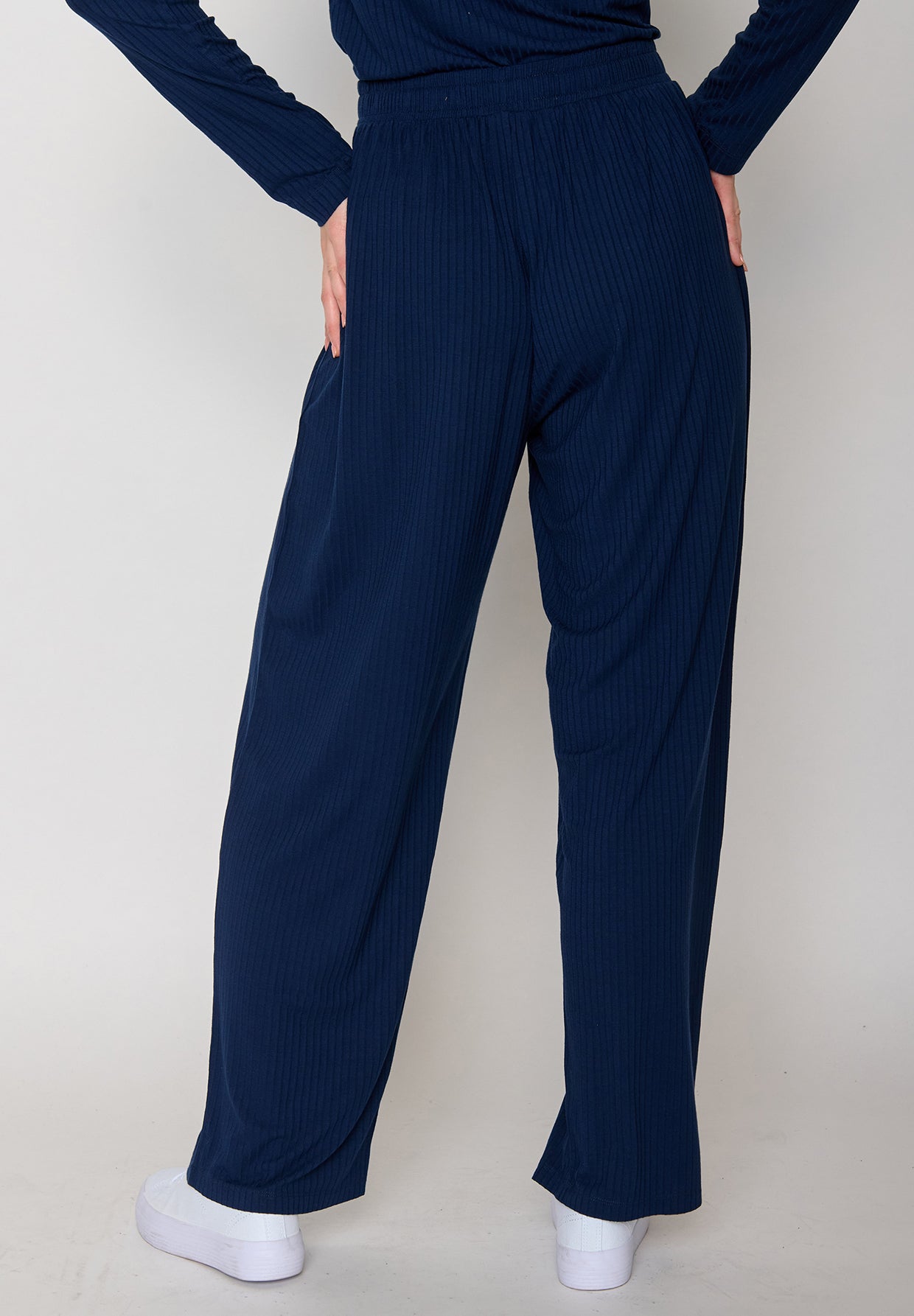 Navy: Elegante Hose aus LENZING™ Tencel™ für Damen [11497]