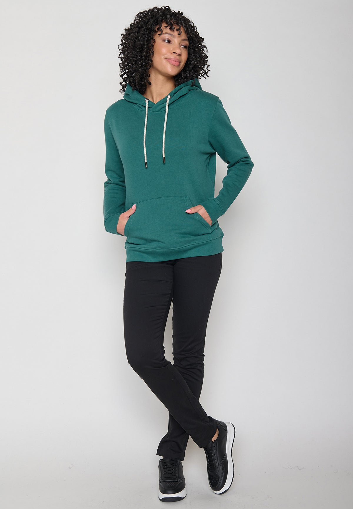 Grün:  Gemütlicher Hoodie aus Bio-Baumwolle für Damen [11653]