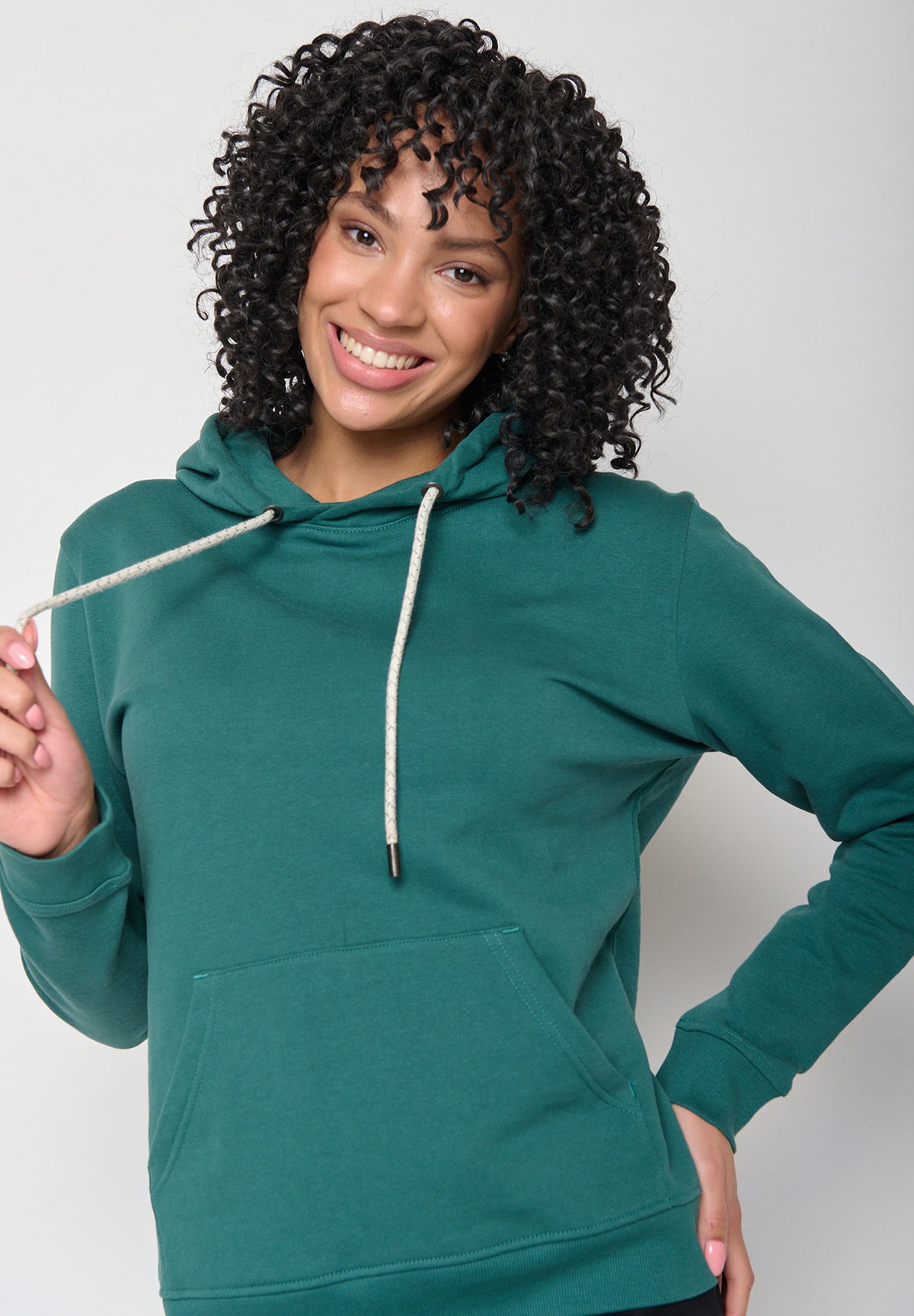Grün:  Gemütlicher Hoodie aus Bio-Baumwolle für Damen [11655]