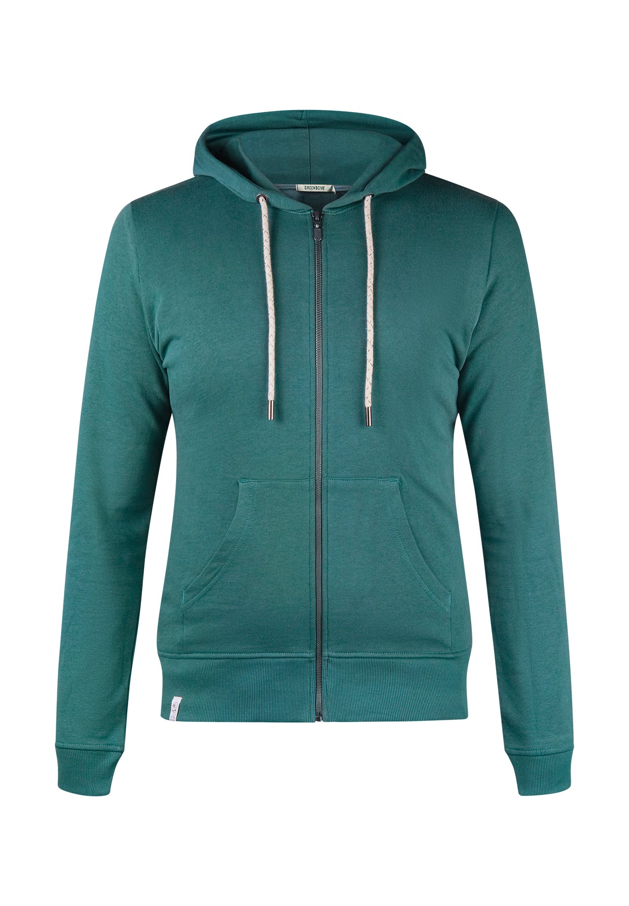 Jungle Green: Gemütliche Zipjacke aus Bio-Baumwolle für Damen [11656]