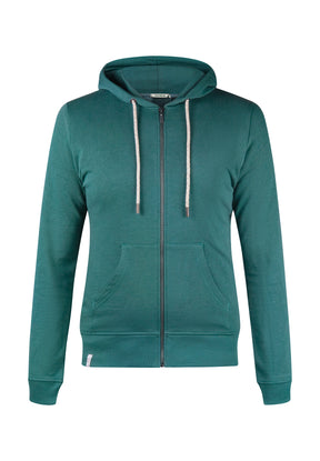 Jungle Green: Gemütliche Zipjacke aus Bio-Baumwolle für Damen [11656]