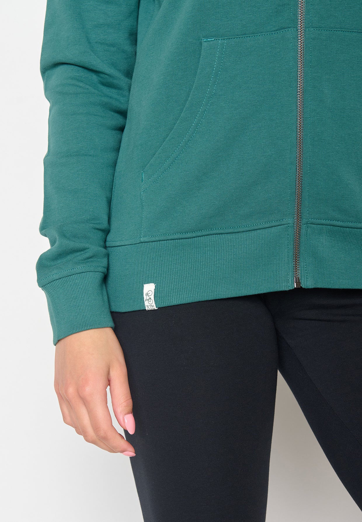 Jungle Green: Gemütliche Zipjacke aus Bio-Baumwolle für Damen [11657]