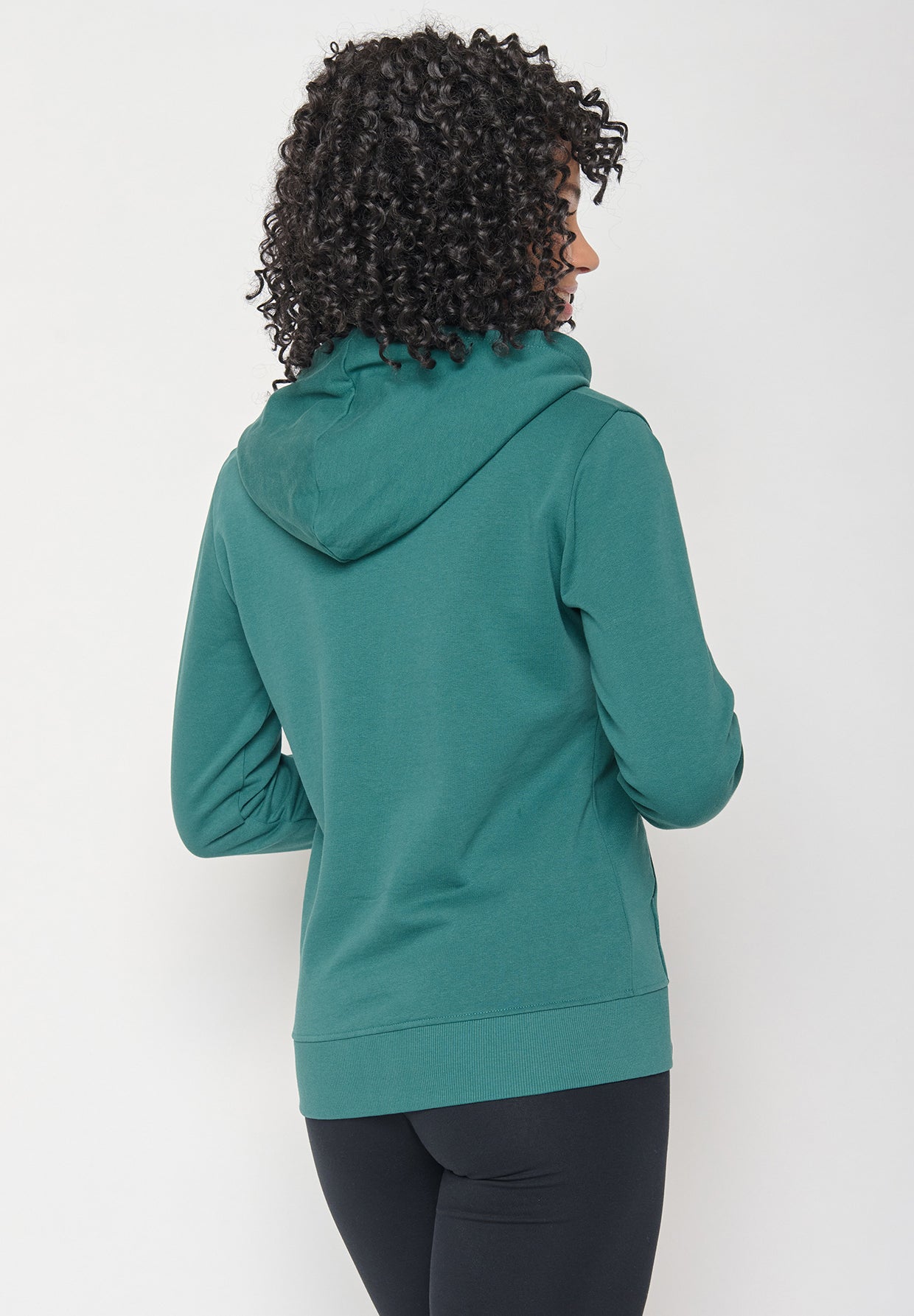 Jungle Green: Gemütliche Zipjacke aus Bio-Baumwolle für Damen [11659]