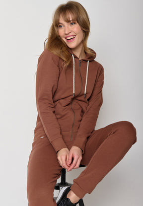 Wood Bark: Gemütliche Zipjacke aus Bio-Baumwolle für Damen [11662]