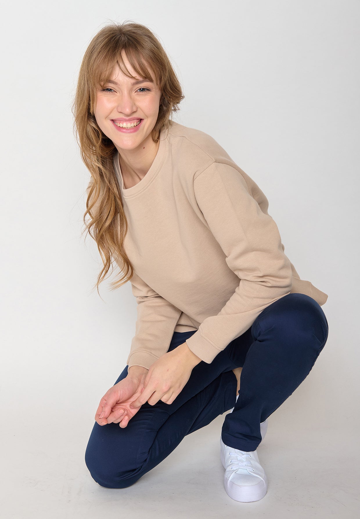 Latte: Gemütliches Sweatshirt aus Bio-Baumwolle für Damen [11671]