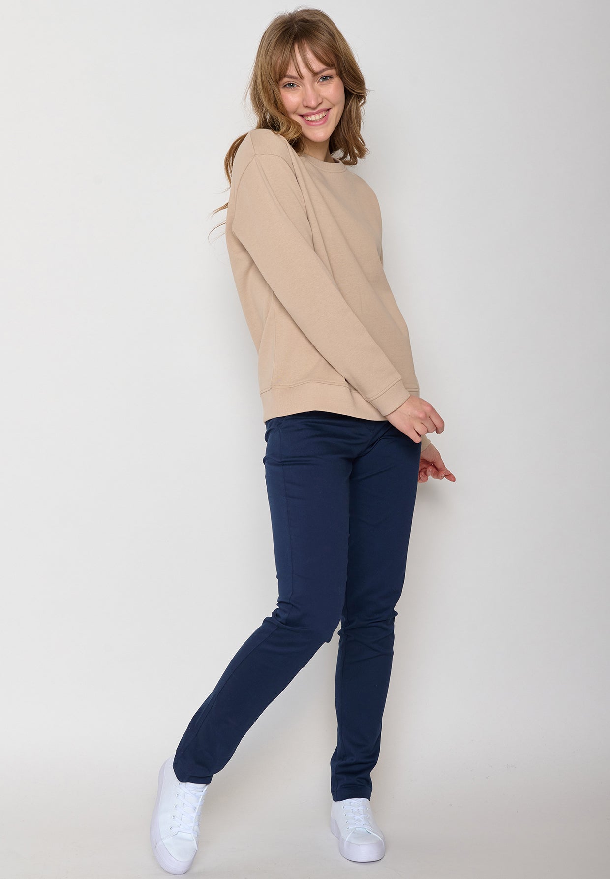 Braun:  Gemütliches Sweatshirt aus Bio-Baumwolle für Damen [11672]