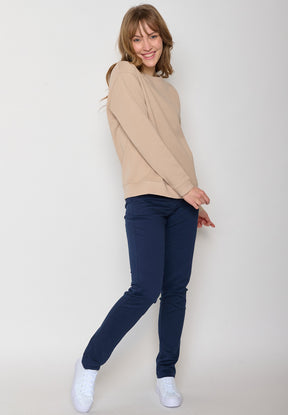 Braun:  Gemütliches Sweatshirt aus Bio-Baumwolle für Damen [11672]