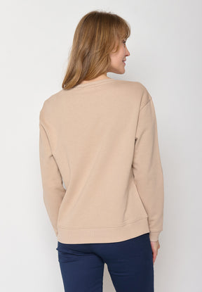 Braun:  Gemütliches Sweatshirt aus Bio-Baumwolle für Damen [11673]