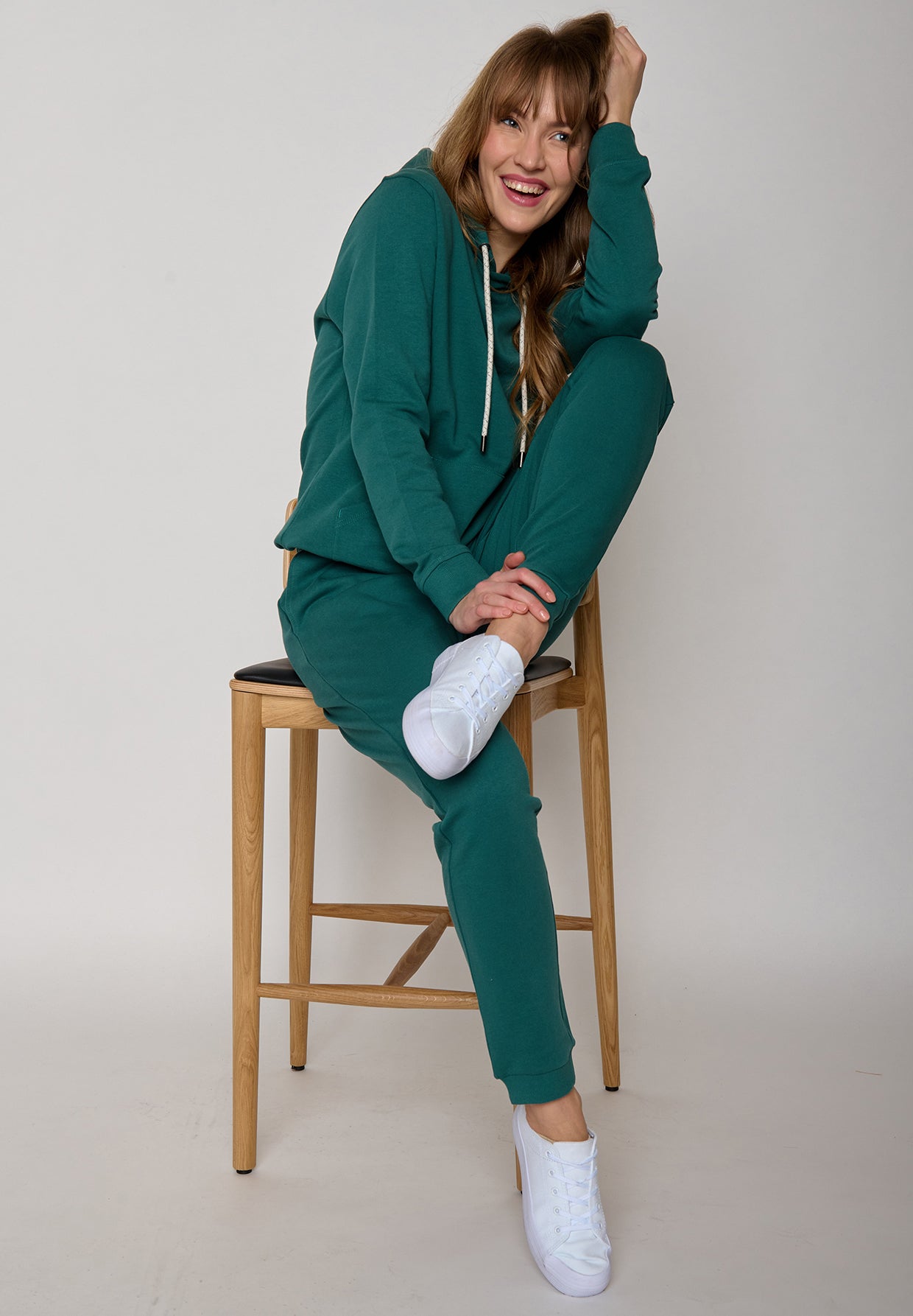 Jungle Green: Gemütliche Jogginghose aus Bio-Baumwolle für Damen [11678]