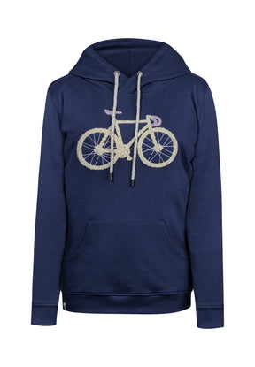 Navy: Gemütlicher Hoodie aus Bio-Baumwolle für Damen [11686]