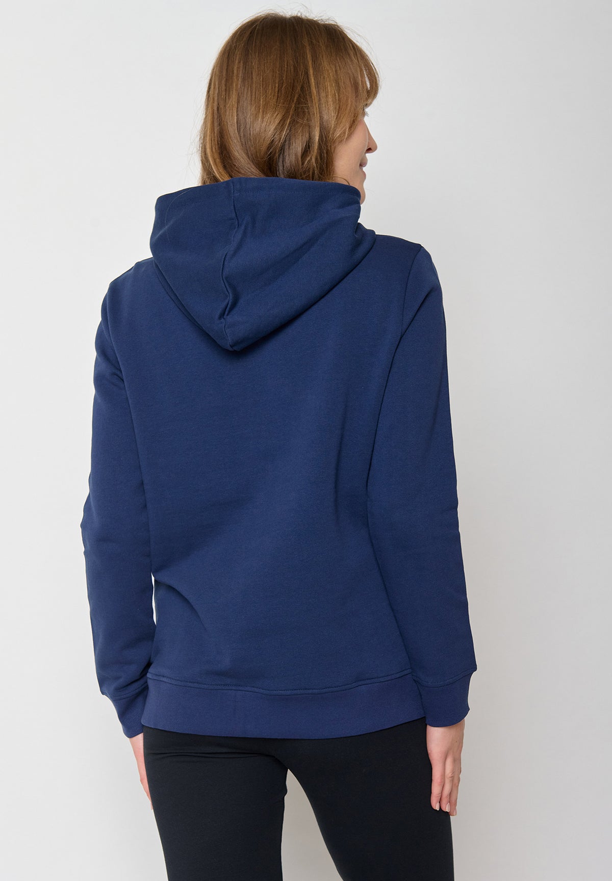 Navy: Gemütlicher Hoodie aus Bio-Baumwolle für Damen [11690]