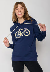 Navy: Gemütlicher Hoodie aus Bio-Baumwolle für Damen [11691]