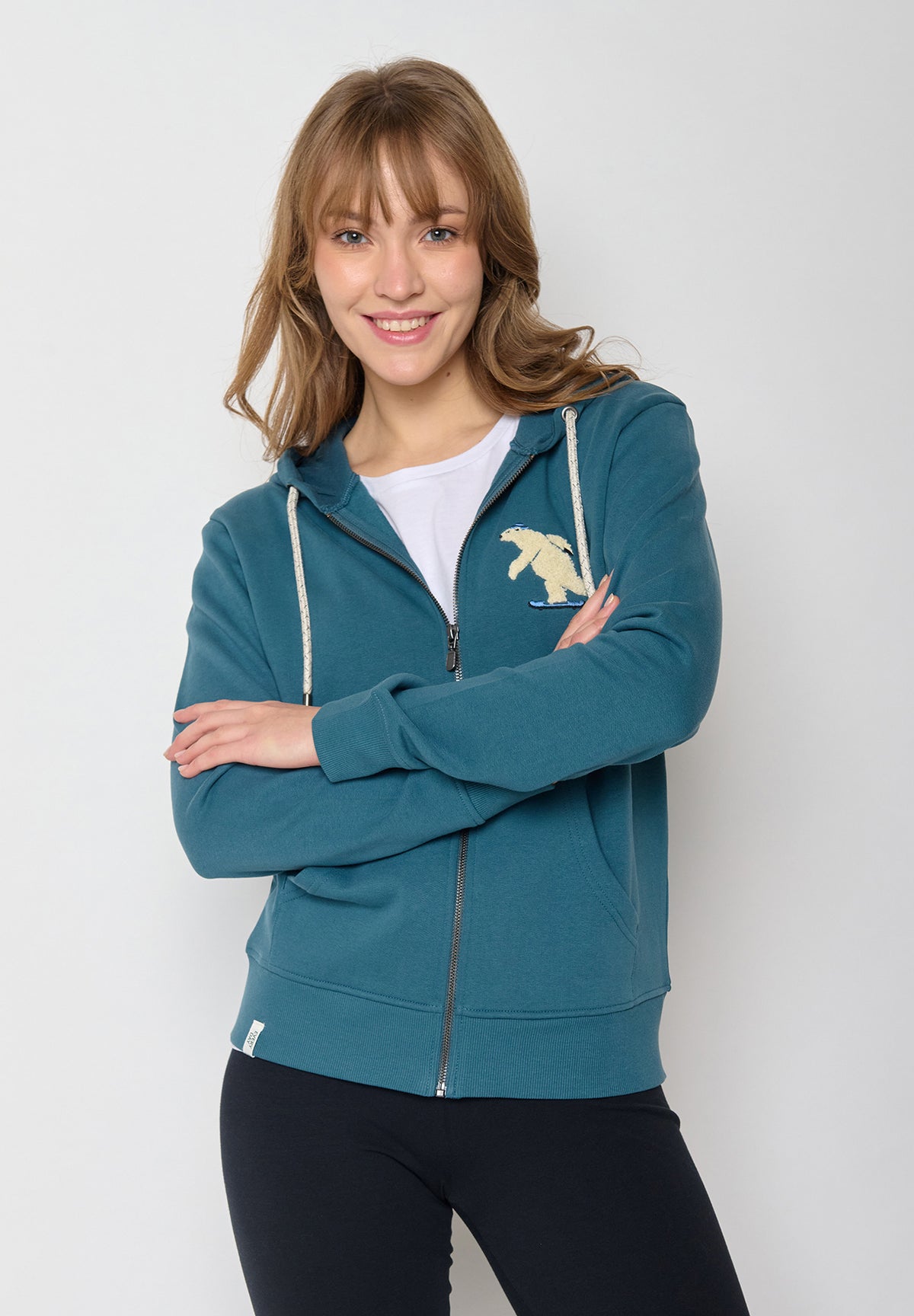 Blue Stone: Gemütliche Zipjacke aus Bio-Baumwolle für Damen [11698]