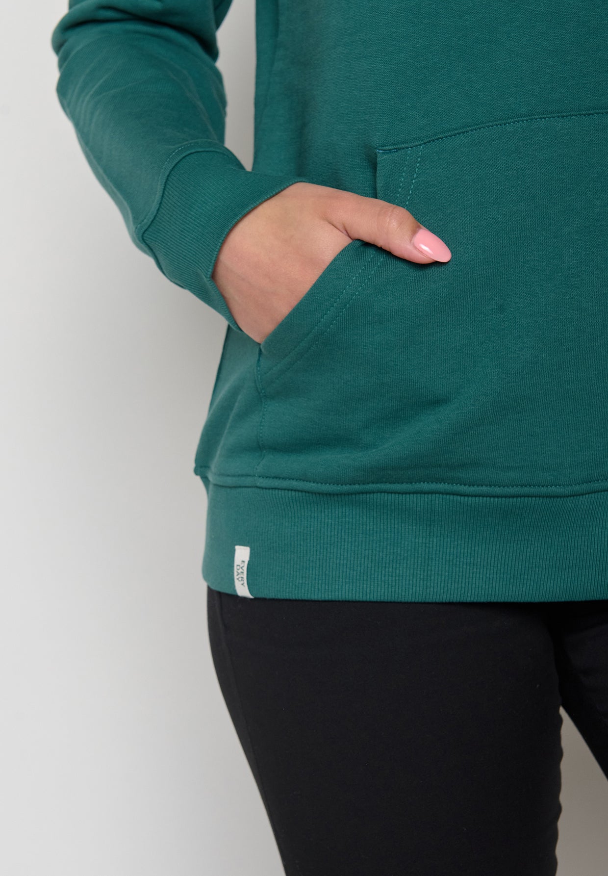 Jungle Green: Gemütlicher Hoodie aus Bio-Baumwolle für Damen [11700]
