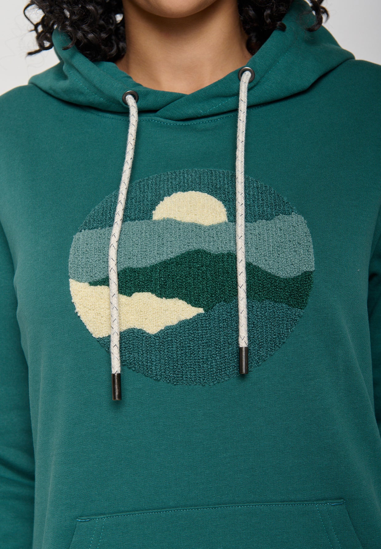 Jungle Green: Gemütlicher Hoodie aus Bio-Baumwolle für Damen [11703]