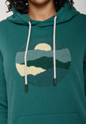 Jungle Green: Gemütlicher Hoodie aus Bio-Baumwolle für Damen [11703]