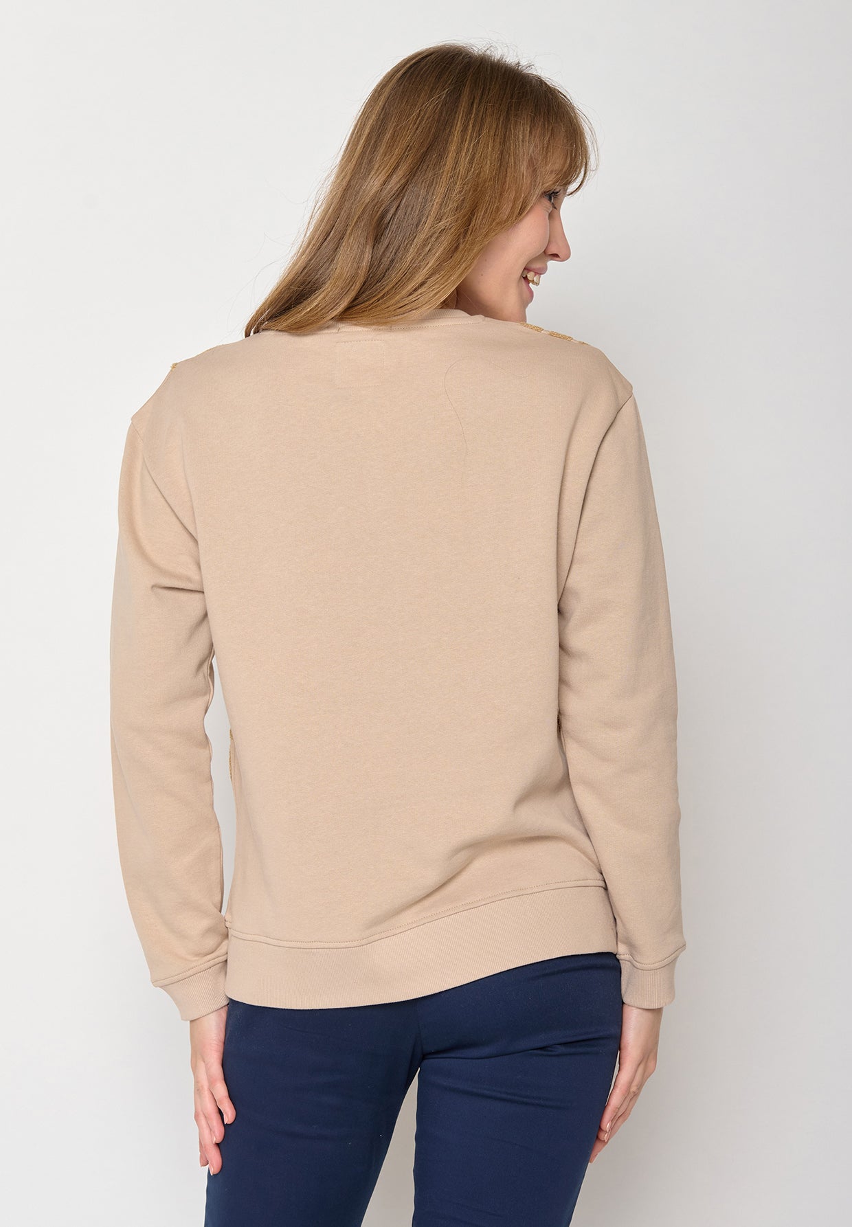 Latte: Gemütliches Sweatshirt aus Bio-Baumwolle für Damen [11723]