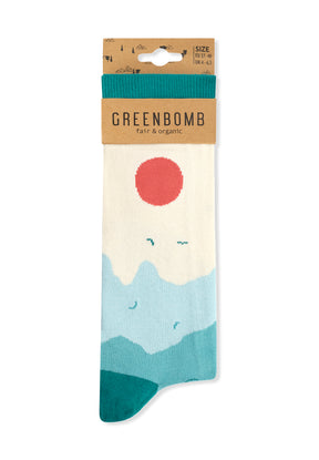 Grün:  Lässige Socken aus Bio-Baumwoll Mix für Unisex [11724]