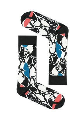 Black: Lässige Socken aus Bio-Baumwoll Mix für Unisex [11731]