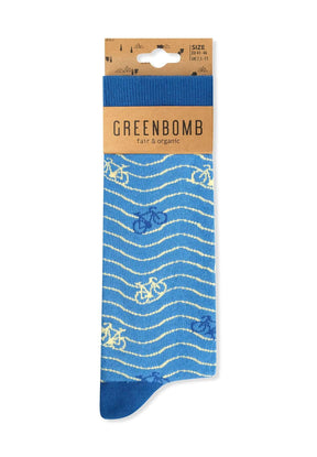 Blau:  Lässige Socken aus Bio-Baumwoll Mix für Unisex [11750]