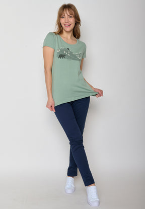 Pale Green: Sportliches T-Shirt aus Bio-Baumwolle für Damen [11801]
