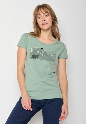 Pale Green: Sportliches T-Shirt aus Bio-Baumwolle für Damen [11802]