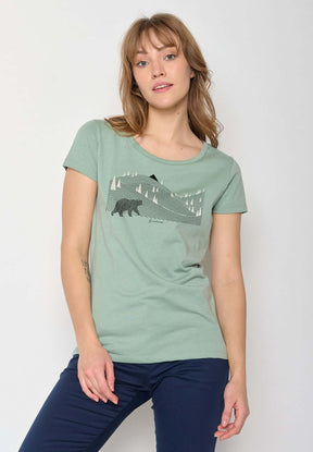 Grün:  Lässiges T-Shirt aus Bio-Baumwolle für Damen [11802]