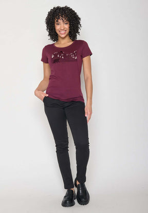 Rot:  Lässiges T-Shirt aus Bio-Baumwolle für Damen [11804]